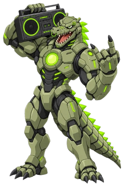 Bayou in mech suit form